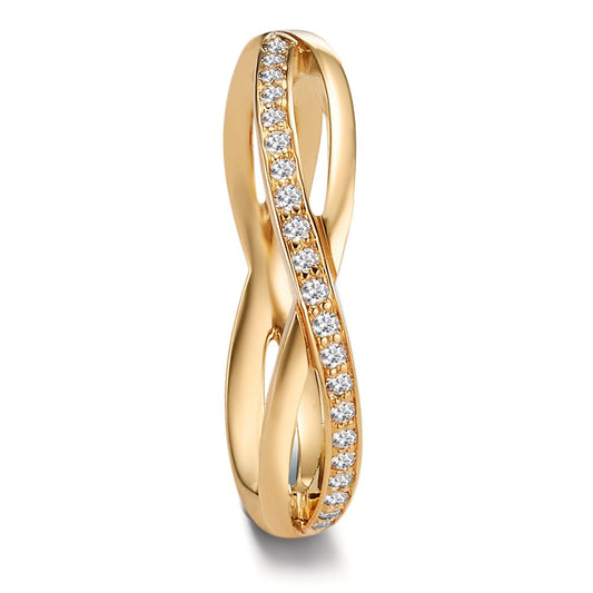 Partnerring 750/18 K Gelbgold Diamant 0.105 ct, 21 Steine, w-vsi