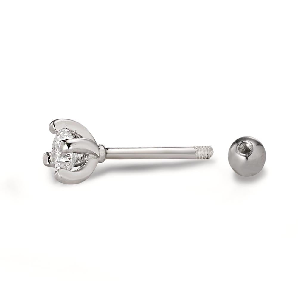 Piercing Silber Zirkonia rhodiniert Ø4 mm