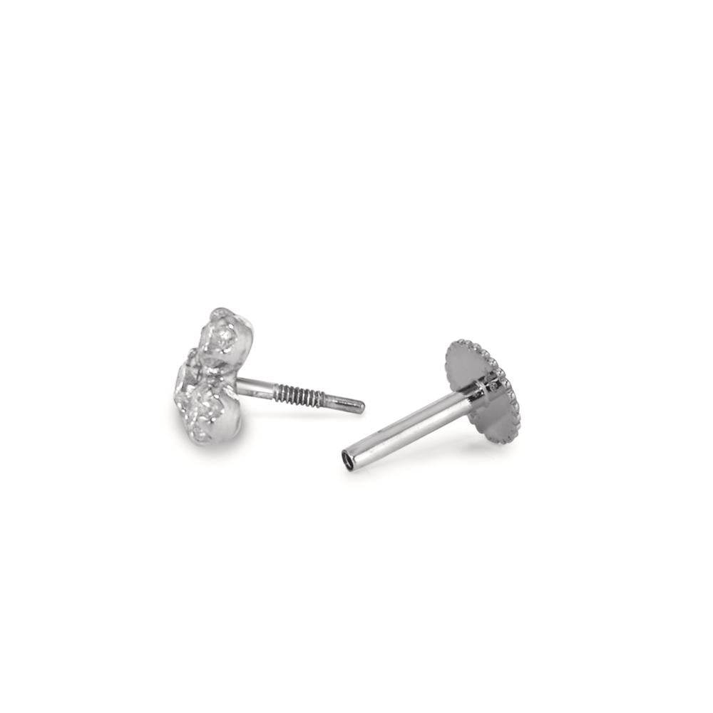 Piercing 375/9 K Weissgold Zirkonia 3 Steine Ø3.5 mm