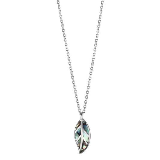 Collier Silber Abalone rhodiniert Blatt verstellbar