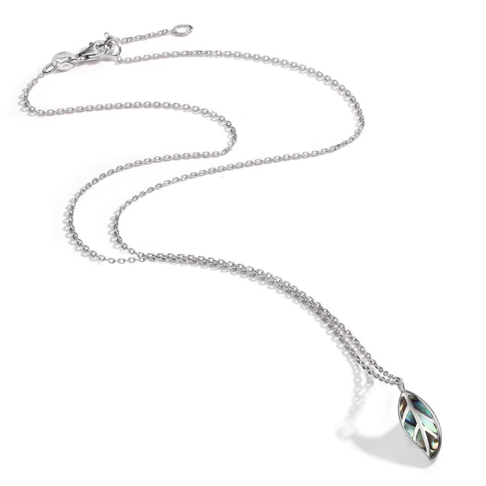 Collier Silber Abalone rhodiniert Blatt verstellbar