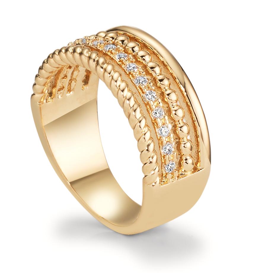 Fingerring Bronze Zirkonia vergoldet 3 Micron