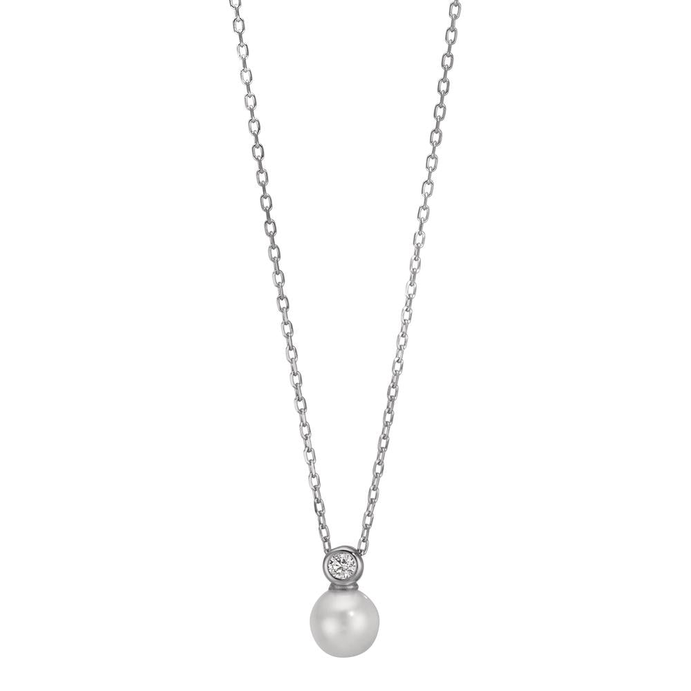 Collier Silber Zirkonia rhodiniert shining Pearls verstellbar