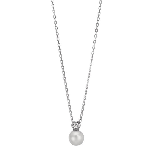 Collier Silber Zirkonia rhodiniert shining Pearls verstellbar