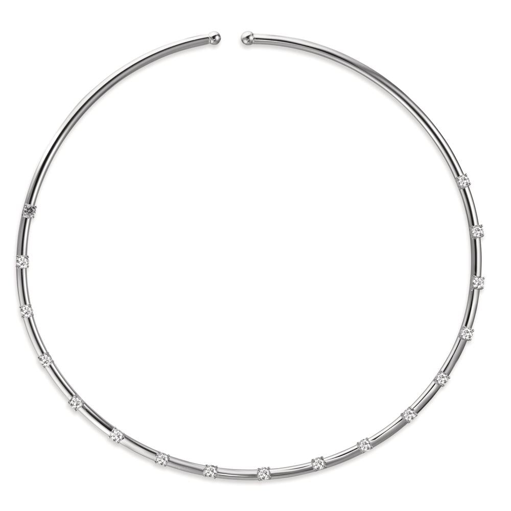 Collier Silber Zirkonia 17 Steine rhodiniert Ø120 mm