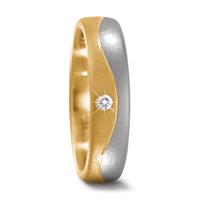 Partnerring 750/18 K Gelbgold, 750/18 K Weissgold Diamant 0.02 ct, w-if