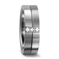 Fingerring Titan Zirkonia weiss, 3 Steine, rund-546595