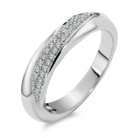 Fingerring 750/18 K Weissgold Diamant weiss, 0.20 ct, 40 Steine, Brillantschliff, w-si