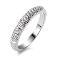 Fingerring 750/18 K Weissgold Diamant 0.25 ct, 49 Steine, w-si