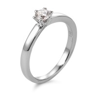 Solitär Ring 750/18 K Weissgold Diamant weiss, 0.33 ct, Brillantschliff, w-si