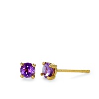 Ohrstecker 750/18 K Gelbgold Amethyst violett, 0.86 ct, 2 Steine Ø4 mm-570743