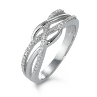 Fingerring 750/18 K Weissgold Diamant 0.19 ct, 41 Steine, w-si