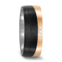 Partnerring Titan, Bronze, Carbon Diamant weiss, 0.03 ct, 3 Steine, w-si-574858