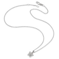 Rhomberg Schmuck: Halskette rhodiniert cm Steine 36-38 mit Silber Anhänger verstellbar 14 Zirkonia Schmetterling