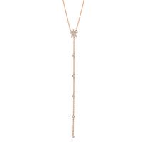 Y-Collier Silber Zirkonia rosé vergoldet Stern 40-45 cm verstellbar-603399