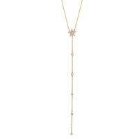 Y-Collier Silber Zirkonia gelb vergoldet Stern 40-45 cm verstellbar