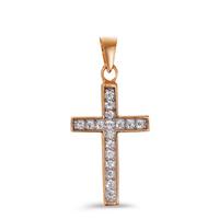 Anhänger 375/9 K Rotgold Zirkonia 17 Steine Kreuz-605876