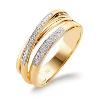 Fingerring 750/18 K Gelbgold Diamant 0.14 ct, w-si