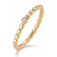 Solitär Ring 585/14 K Gelbgold Diamant 0.025 ct, w-si