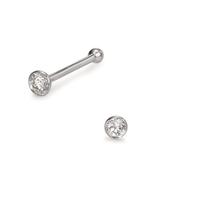 Nasenstecker 750/18 K Weissgold Diamant 0.035 ct, w-si Ø2.5 mm-607849