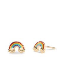 Ohrstecker 375/9 K Gelbgold lackiert Regenbogen