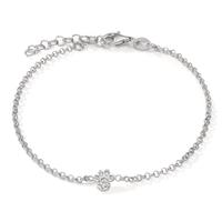 Armband Silber Zirkonia 8 Steine rhodiniert Pfote 17-20 cm verstellbar