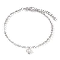 Armband Silber Zirkonia 8 Steine rhodiniert Pfote 17.5-20.5 cm verstellbar