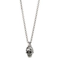 Collier Silber patiniert Totenkopf 50 cm-608142