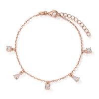 Armband Silber Zirkonia 5 Steine rosé vergoldet 16-19 cm verstellbar-608292