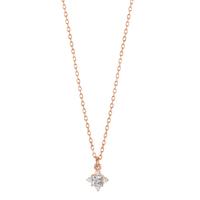 Collier Silber Zirkonia 5 Steine rosé vergoldet 40-45 cm verstellbar