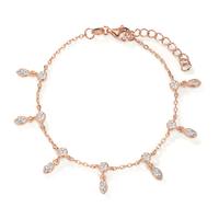 Armband Silber Zirkonia 14 Steine rosé vergoldet 16-19 cm verstellbar