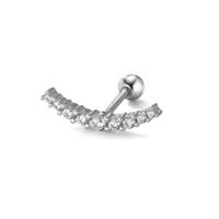 Piercing Silber Zirkonia 9 Steine rhodiniert