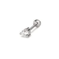 Piercing Silber Zirkonia rhodiniert Ø3.5 mm