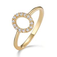 Fingerring 375/9 K Gelbgold Zirkonia Ø8.5 mm-608557