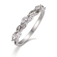 Fingerring Silber Zirkonia 6 Steine rhodiniert