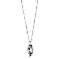 Collier Silber Abalone rhodiniert Blatt 36-38 cm verstellbar