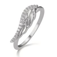 Fingerring Silber Zirkonia 15 Steine rhodiniert Flügel