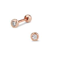 Piercing Silber Zirkonia rosé vergoldet Ø3.5 mm