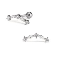 Piercing Silber Zirkonia 5 Steine rhodiniert-608891