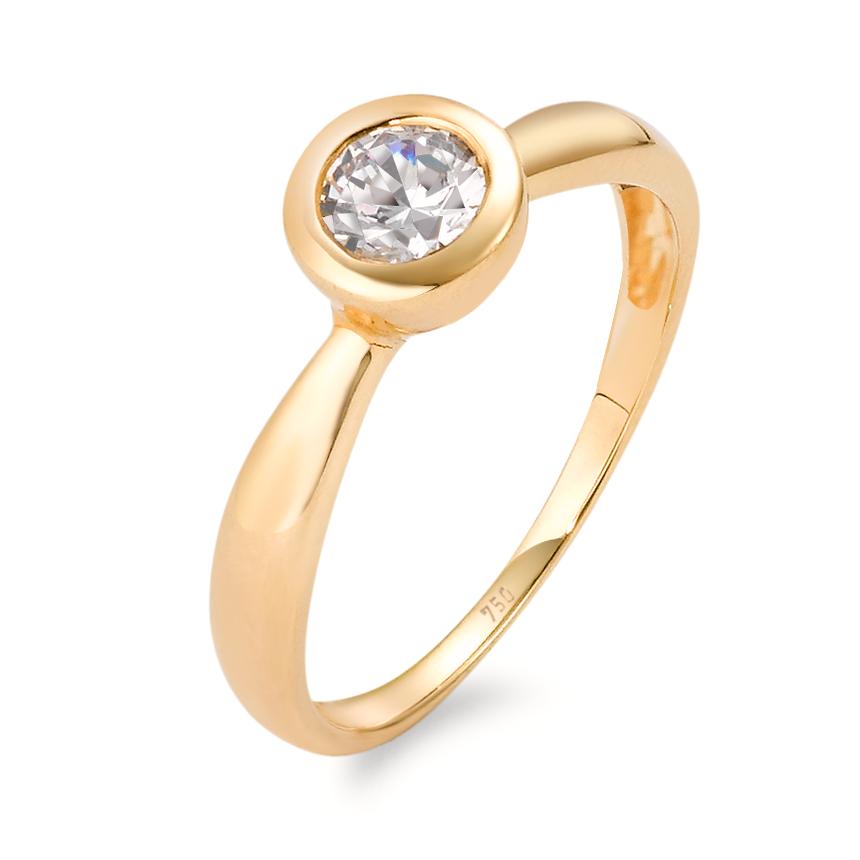 Solitär Ring 750/18 K Gelbgold Zirkonia-549948