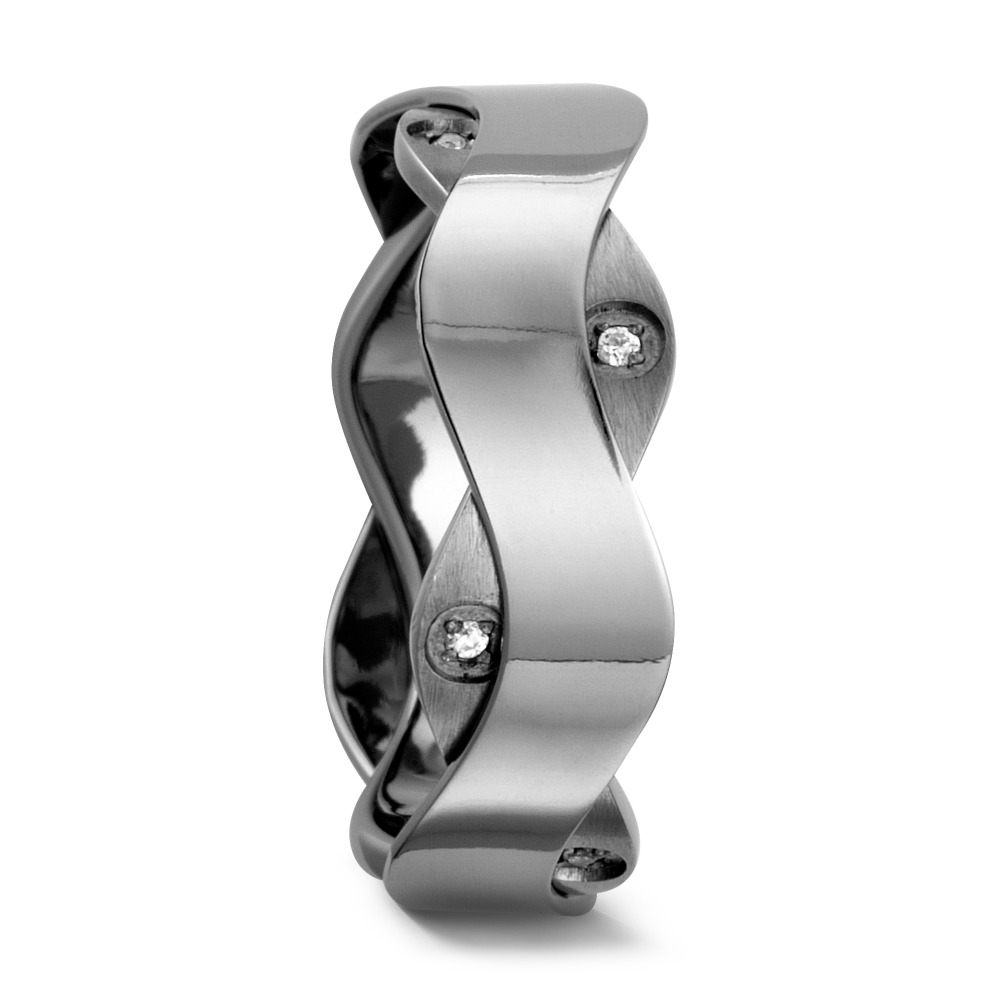 Fingerring Titan Zirkonia weiss, 8 Steine-559340