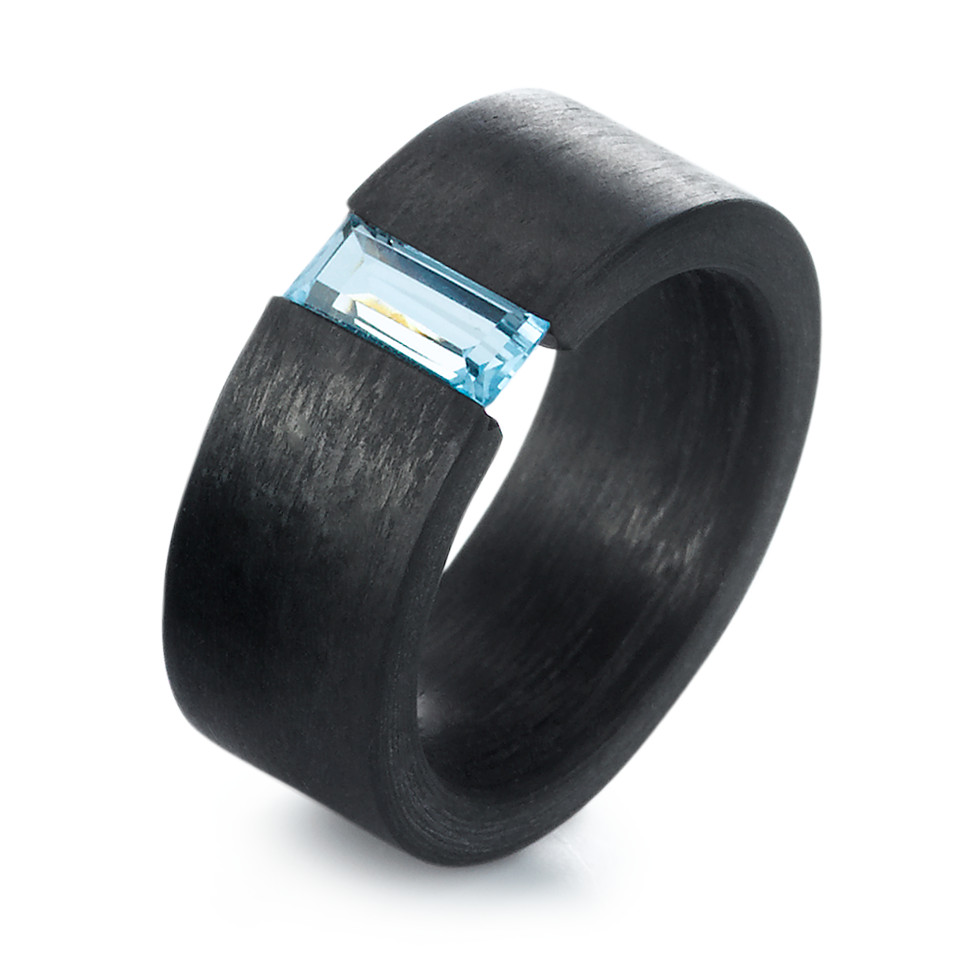 Fingerring Carbon Topas blau-573789