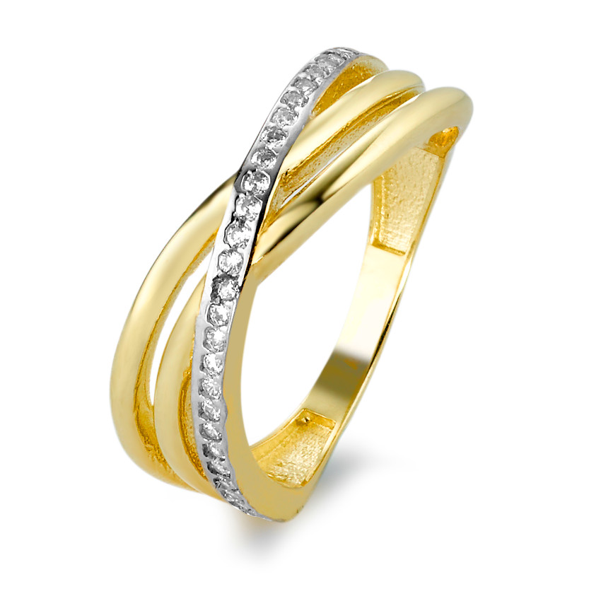 Fingerring 375/9 K Gelbgold Zirkonia 33 Steine-575738