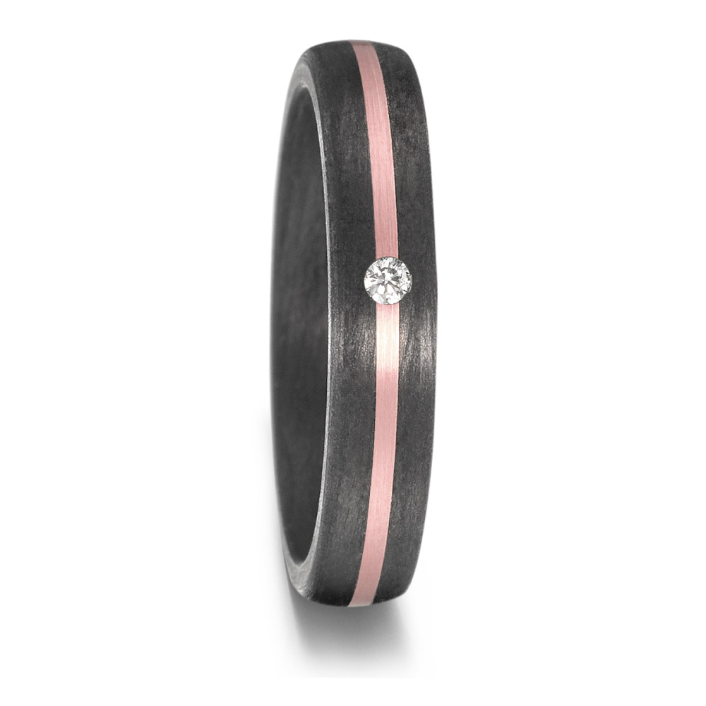 Partnerring 585/14 K Rosegold, Carbon Diamant 0.03 ct, w-si-585143