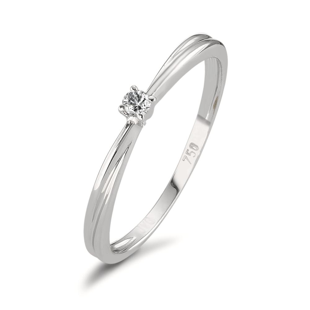 Solitär Ring 750/18 K Weissgold Diamant 0.03 ct, w-si-590792