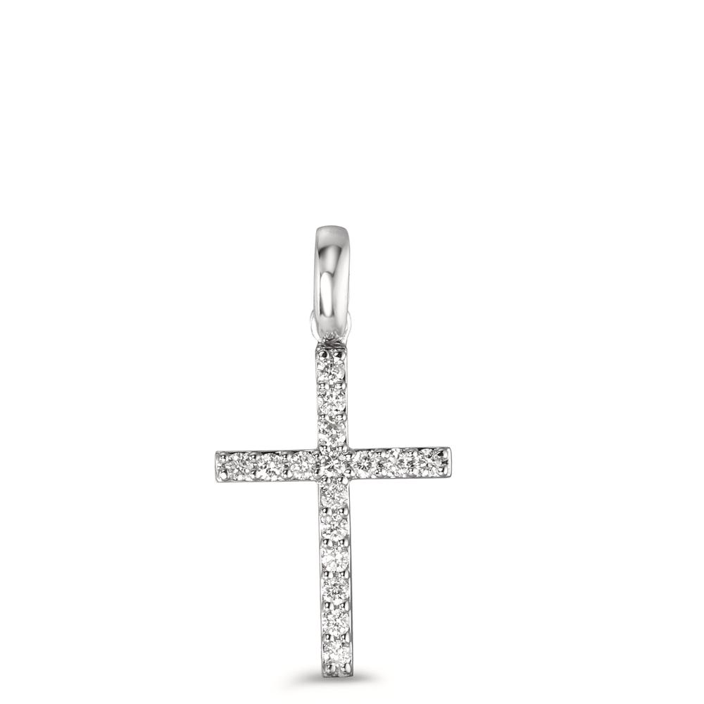 Anhänger 750/18 K Weissgold Diamant 0.15 ct, 16 Steine, w-si-590802