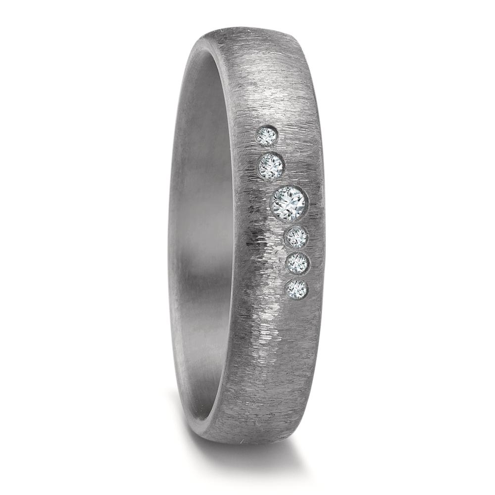 Partnerring 999 Tantal Diamant 0.05 ct, 6 Steine, w-si-592473