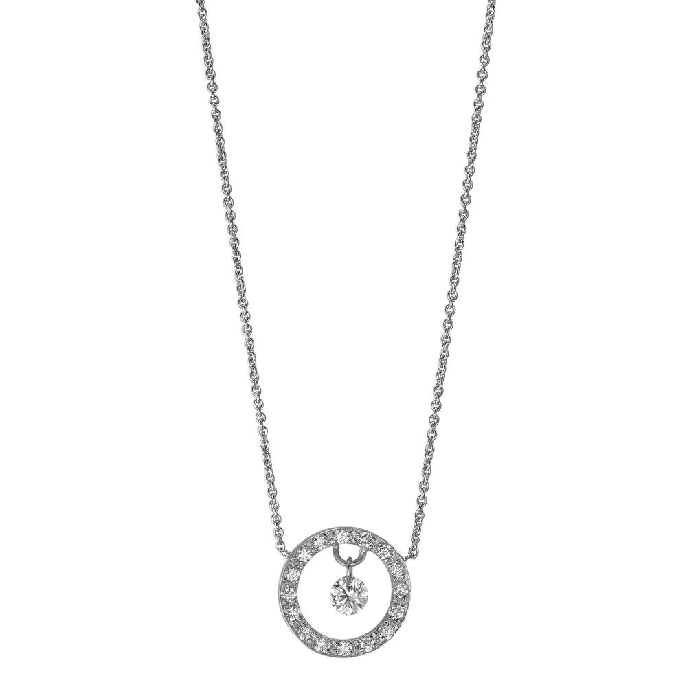 Collier 750/18 K Weissgold Diamant 0.14 ct, 17 Steine, w-si 40-42 cm verstellbar-595001