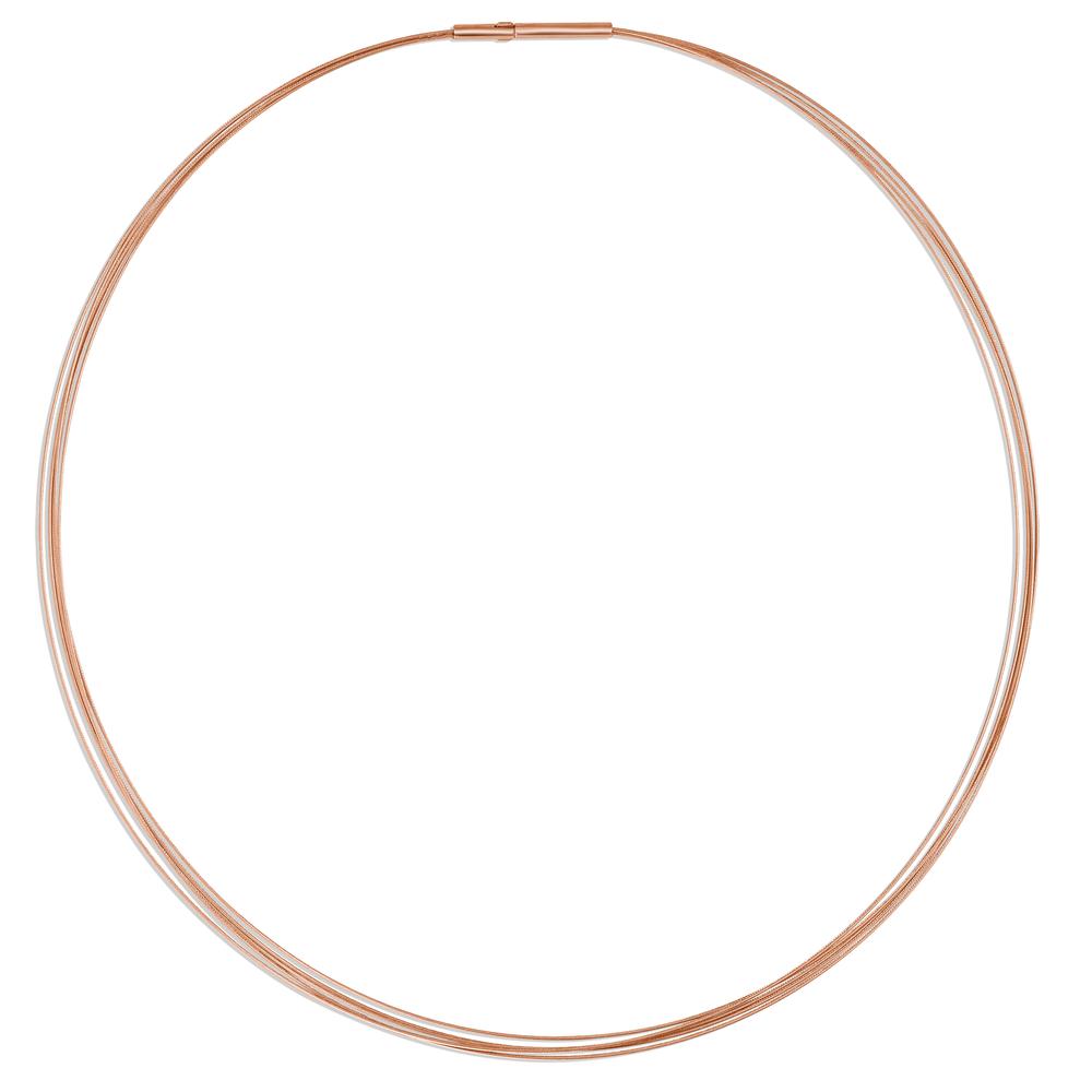 Seilcollier Aurely Rosé aus Edelstahl 5-reihig mit Clipverschluss, 42cm-596569