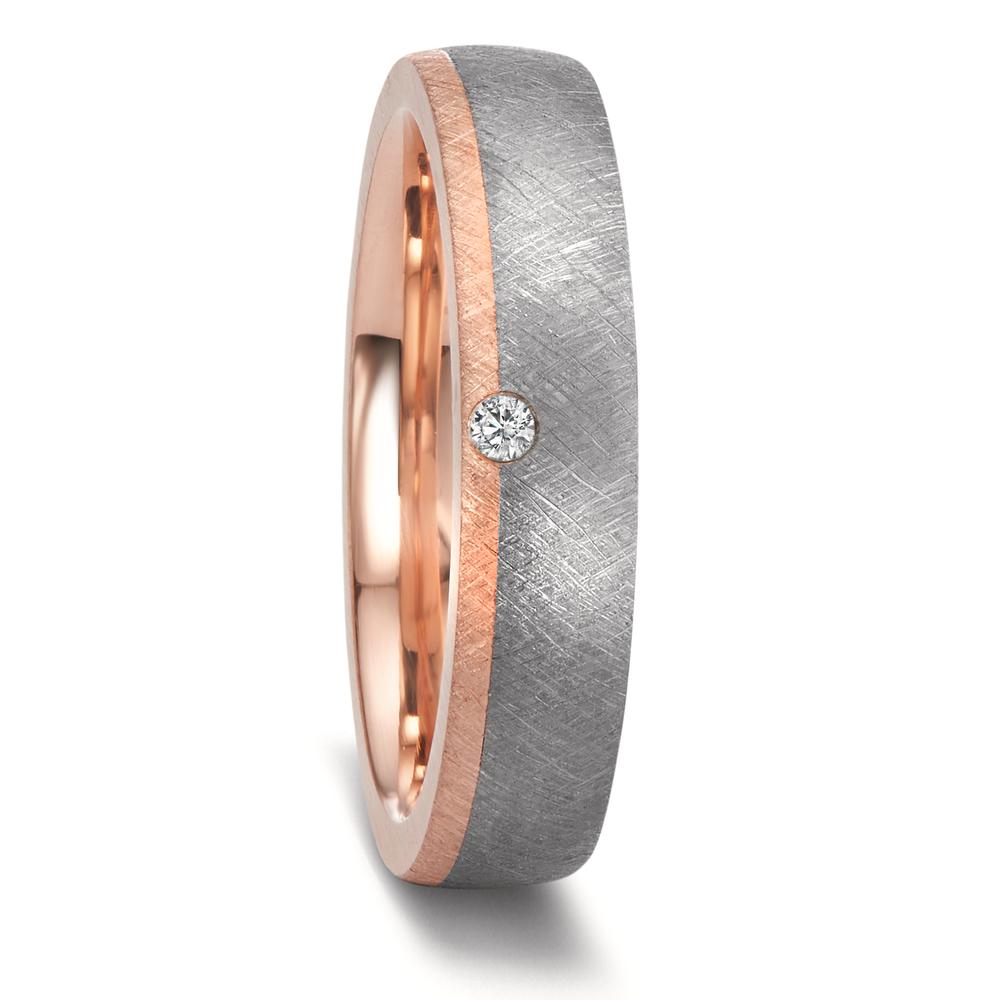 Partnerring 999 Tantal, 585/14 K Rosegold Diamant 0.03 ct, w-si-597401